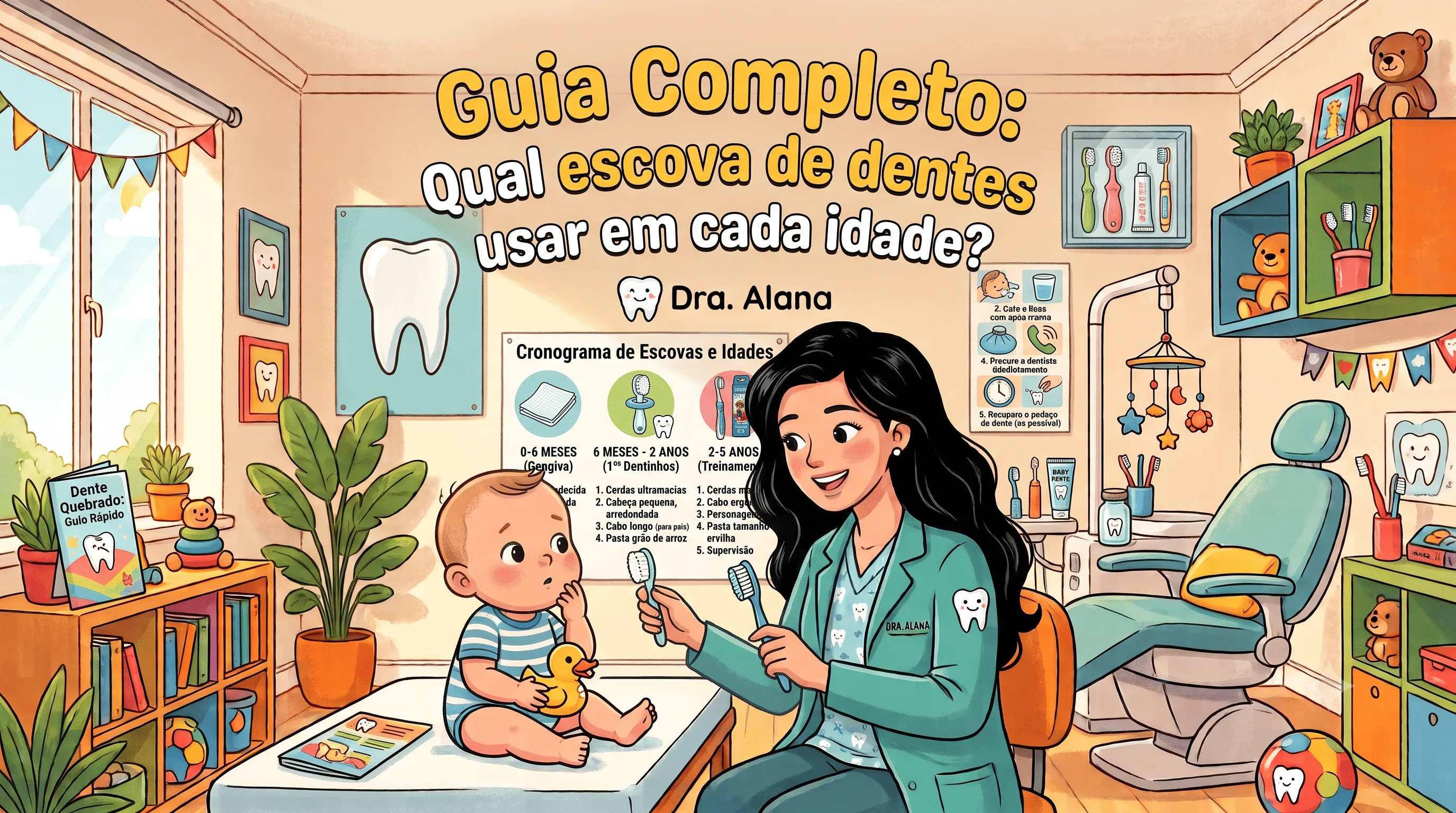 Qual escova de dentes usar em cada idade? Guia completo para bebês e crianças